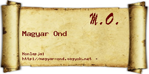 Magyar Ond névjegykártya